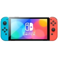 Игровая приставка Nintendo Switch OLED 64 ГБ, без игр, неоновый синий/неоновый красный>
